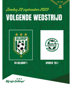 Zondag 28 september: Geldrop 1 - Sparta’25 1