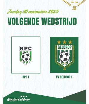 Zondag 30 november: RPC 1 - Geldrop 1