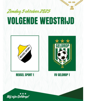 Zondag 5 oktober: Reusel Sport 1 - Geldrop 1