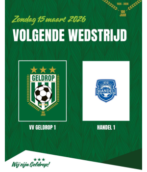 Zondag 15 maart 2026: Geldrop 1 - Handel 1